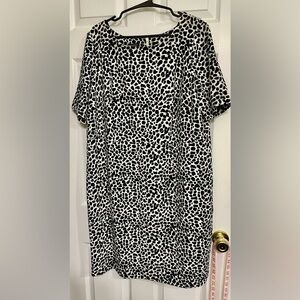 Talbots Black and White Patterned Dress